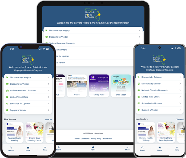Brevard Public Schools Employee Discount Program Mobile App Screenshots